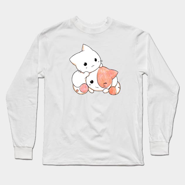 wow Cute Cats Tee Long Sleeve T-Shirt by greenlife3000